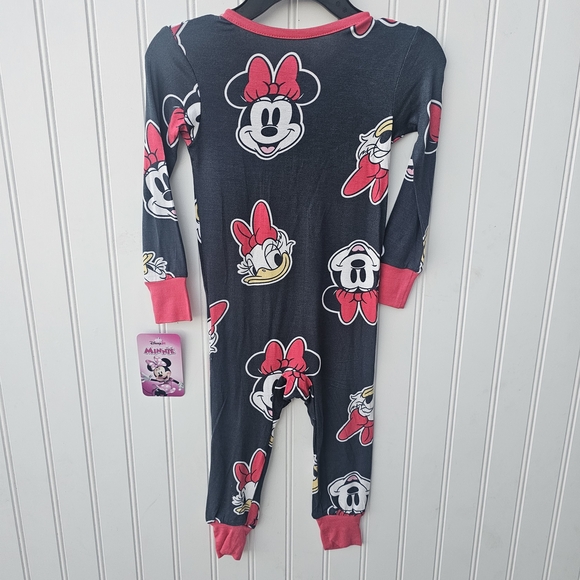NEW Disney Minnie Mouse Kids One Piece Pajama - (Viscose =bamboo) 18 Months - Picture 3 of 3
